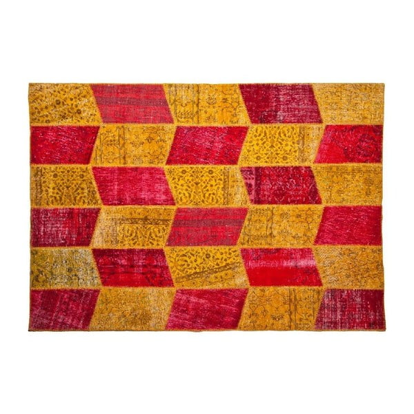 Vlněný koberec Allmode Yellow Red, 180x120 cm