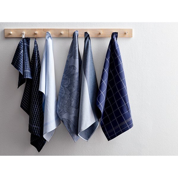 Modrá kuchyňská utěrka z bavlny Södahl Geometric, 50 x 70 cm-image-1