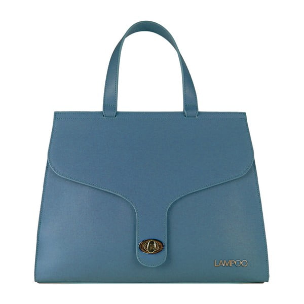 Modrá kožená kabelka Lampoo Galo
