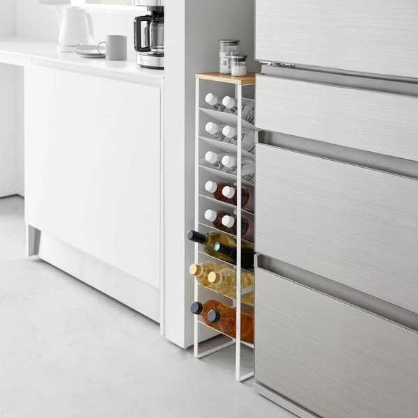 Valge metallist veiniriiul, pudelite arv 16, 20x88,5x19 cm Tower - YAMAZAKI-image-3