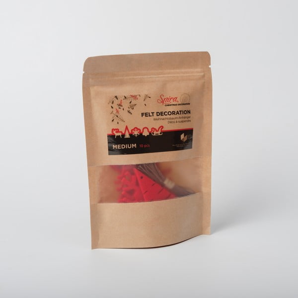 10 punasest vildist jõulukaunistuste komplekt Medium - Spira-image-4