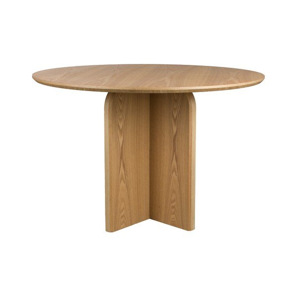 Ümmargune söögilaud tammepuust dekooriga ø 120 cm Laurent - White Label-image-2
