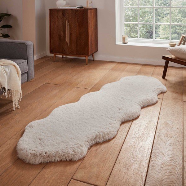 Kreem sünteetiline koridorivaip 60x180 cm Super Teddy - Think Rugs-image-1