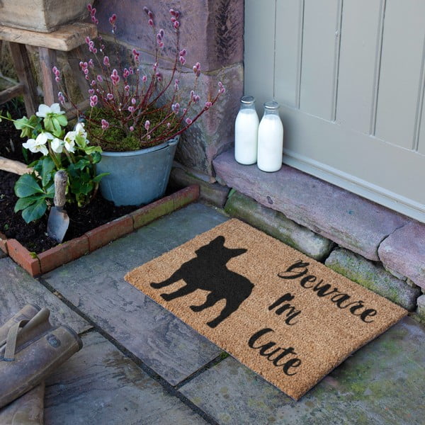 Kookoskiududest matt 40x60cm Beware I'm Cute French Bulldog - Artsy Doormats-image-3