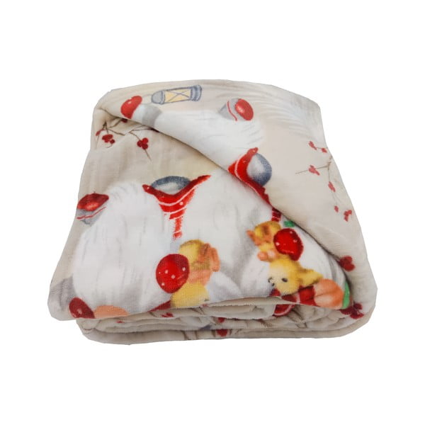 Kreem jõulumustriline mikrofliisist pleed 150x200 cm Goblin – My House-image-2