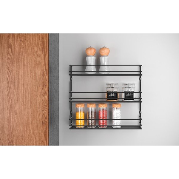 Seinale kinnitatav roostevabast terasest maitseainete riiul Pepito - Metaltex-image-1