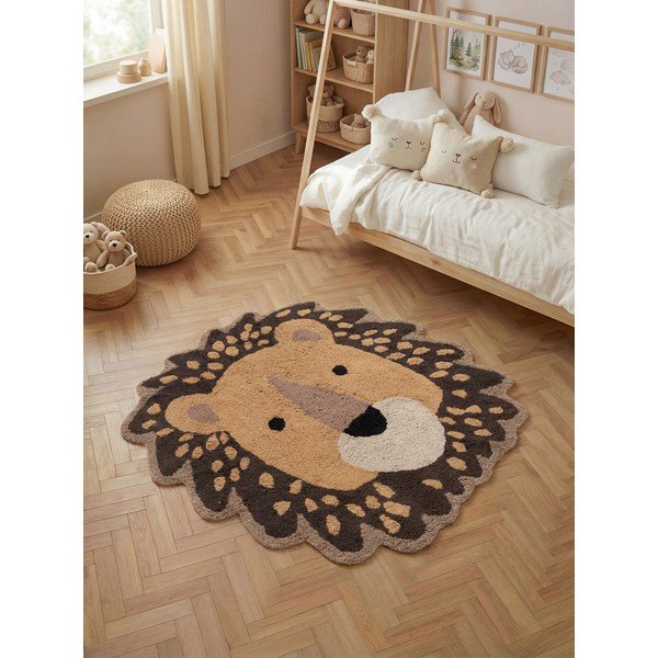 Oranž/pruun pestav/käsitsi kootud puuvillane lastevaip 120x125 cm Snuggle Roary - Hanse Home-image-1