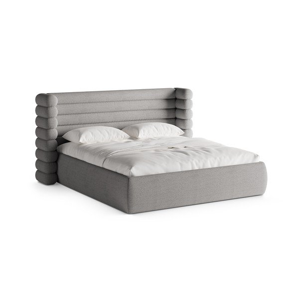 Hall polsterdatud kaheinimesevoodi koos panipaiga ja voodipõhjaga 160x200 cm Mount - Micadoni