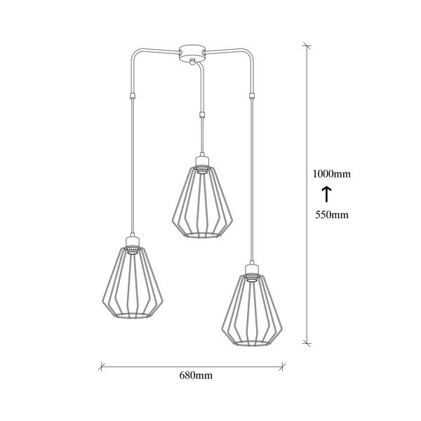 Mustast metallist rippvalgusti Opviq lights Mathaios - Opviq lights-image-2