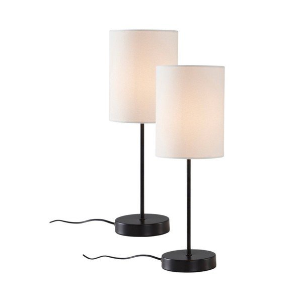 Valge/must kangast laualamp (kõrgus 45 cm) Seth - Jotex