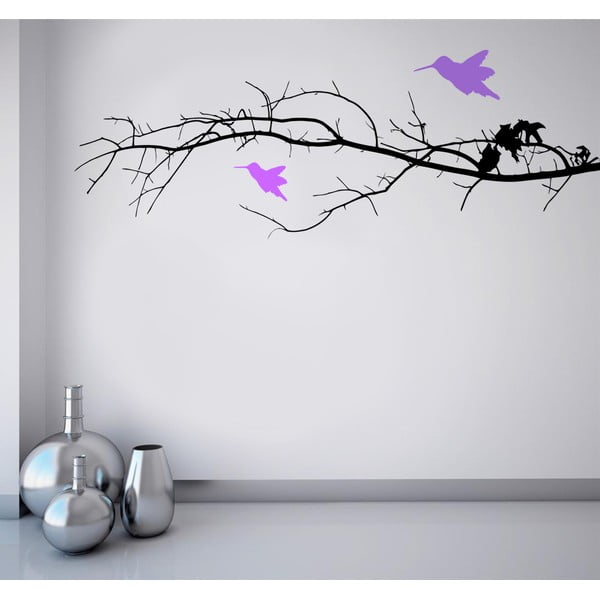 Samolepka na stěnu Ptáčci na větvi, 90x120 cm