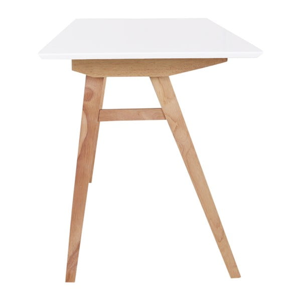 Valge laud pruunide jalgadega Kirjutuslaud, pikkus 120 cm Vojens - Bonami Essentials-image-3