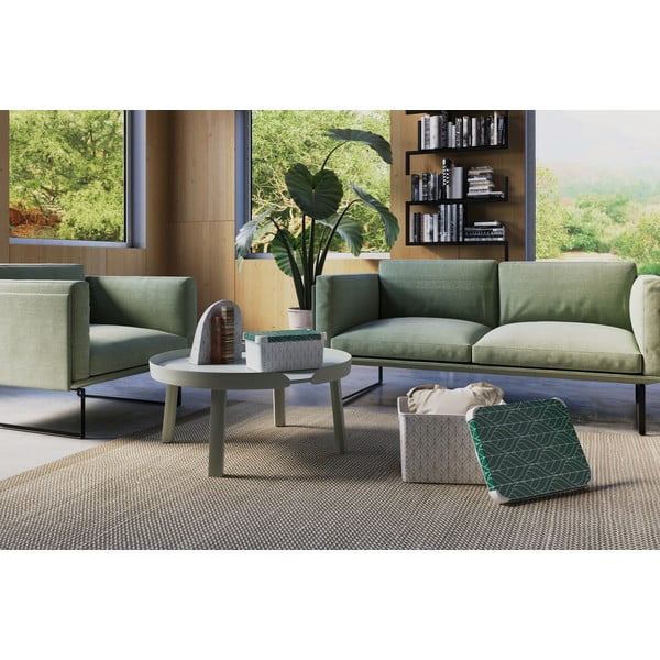 Valge-roheline plastmassist hoiukarp kaanega 29,5x19,5x13,5 cm S - Curver-image-1