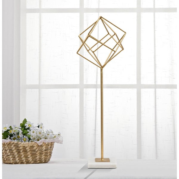 Statuett kuldse kaunistusega Cube - Mauro Ferretti-image-1