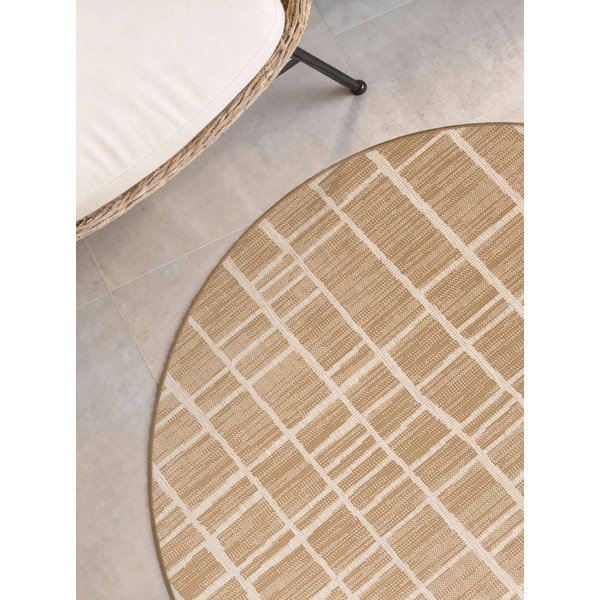 Kreemikas/naturaalne ümmargune sise- ja õuevaip ø 200 cm Haringey Crouch - Ted Baker-image-3