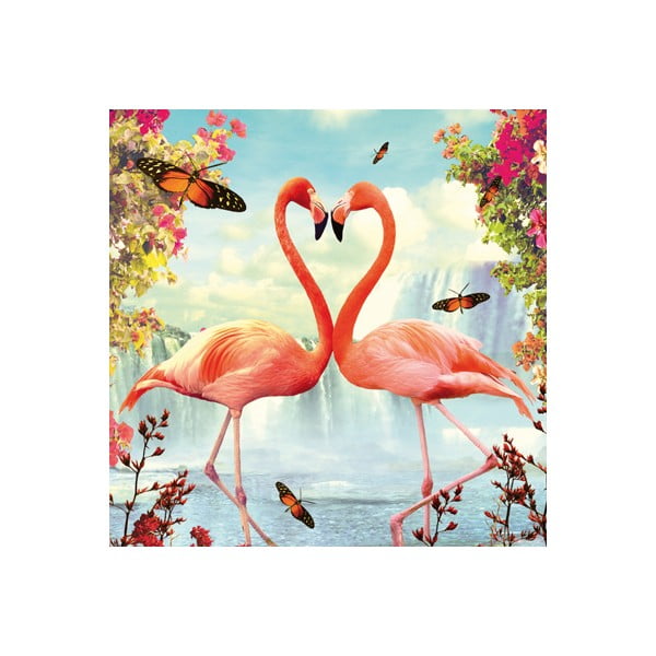 Set 6 tácků Flamingos