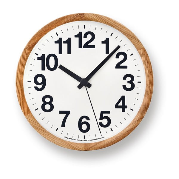 Nástěnné hodiny s hnědým rámem Lemnos Clock, ⌀ 22 cm