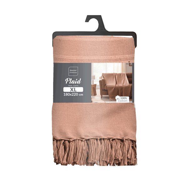 Puuvillane voodikate terrakota värvi 125x150 cm Lilia - douceur d'intérieur-image-2