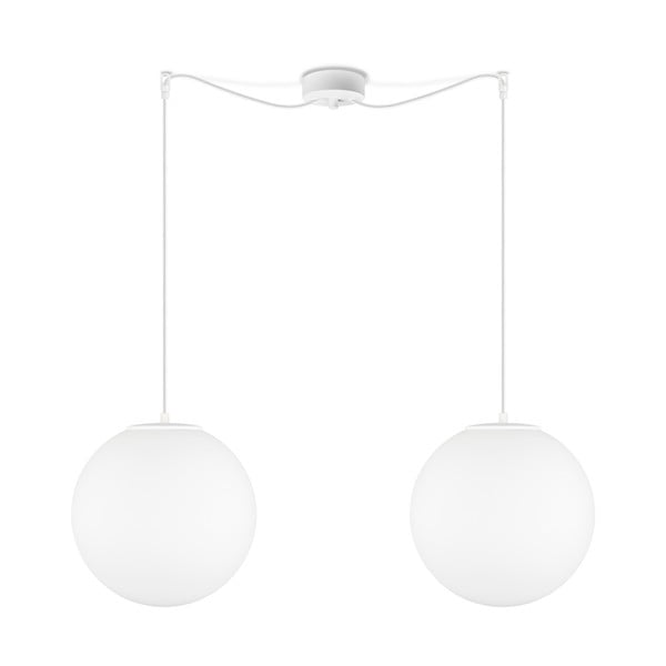 Matt valge kahevarreline rippvalgusti Tsuki, ⌀ 30 cm - Sotto Luce
