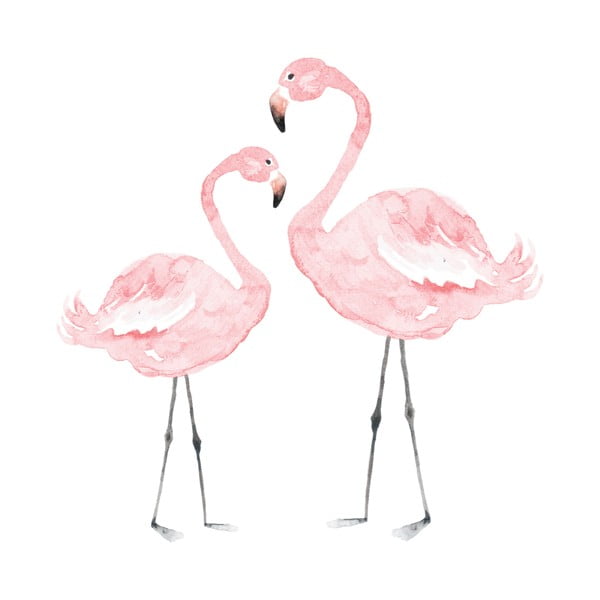 Nástěnná samolepka Dekornik Flamingos, 110 x 110 cm