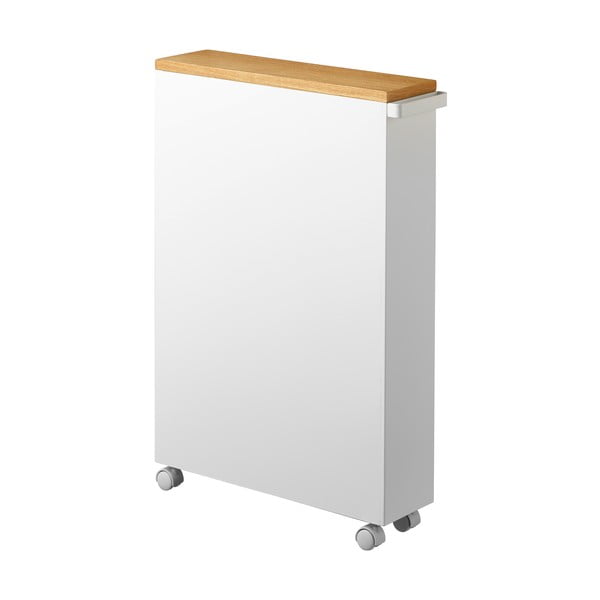 Valge metallist ratastega riiul Tower - YAMAZAKI-image-3