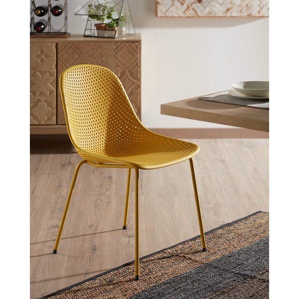 Kollane metallist aiatool Quinby - Kave Home-image-1