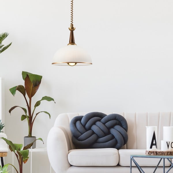 Kuldne-rumepruun rippvalgusti klaasist varjuga ø 30 cm Ciara - LAMKUR-image-1