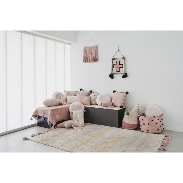 Roosa-kreem pestav käsitsi kootud puuvillane laste vaip 140x200 cm Azteca Vintage Nude - Lorena Canals-image-3