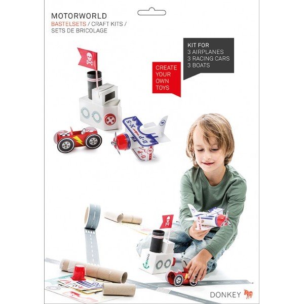 Skládací hra z papíru pro děti Donkey Motoworld-image-1