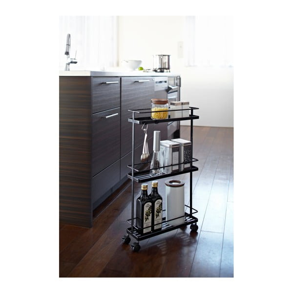 Must ratastega riiul Tower - YAMAZAKI-image-1