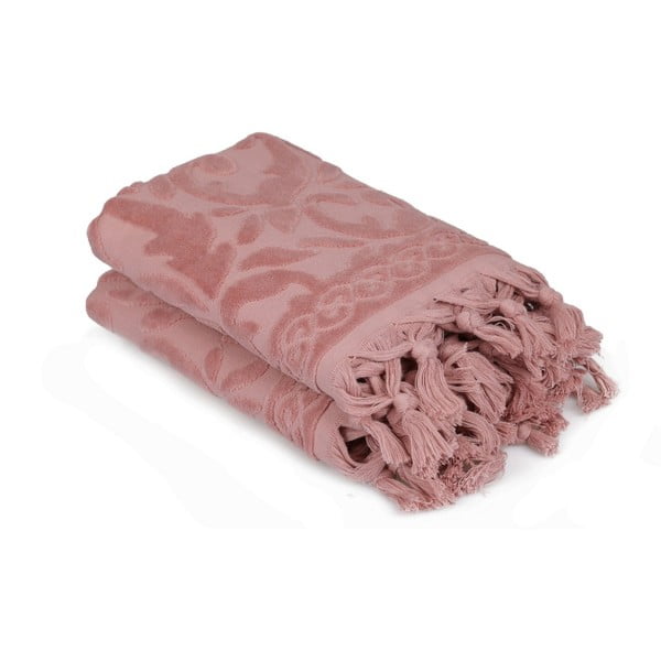 Kahe roosa tolmuroosa Bohème rätiku komplekt, 90 x 50 cm. - Foutastic