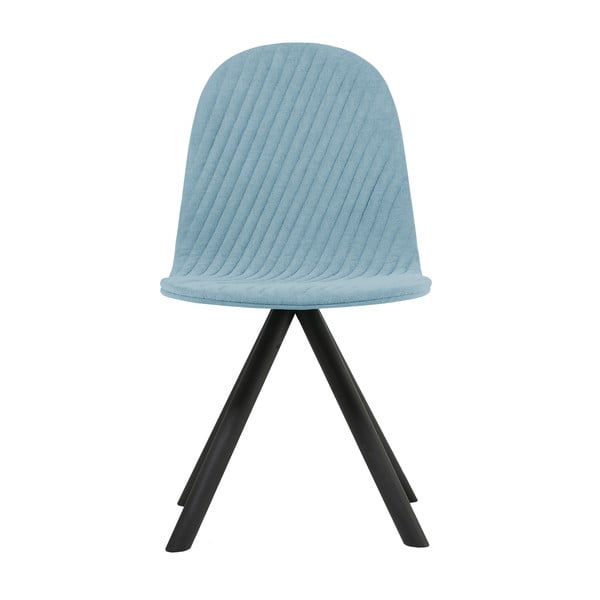 Světle modrá židle s černými nohami Iker Mannequin Stripe