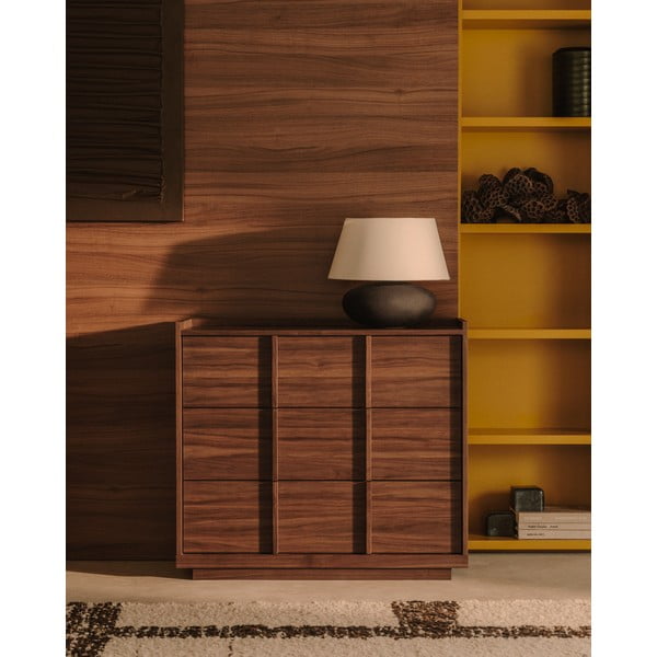 Pruun pähklipuidu spoonist kummut 100x78x50 cm Onix - Kave Home-image-1