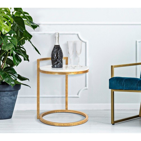 Ümmargune abilaud marmorist pealispinnaga ø 40,5 cm Round Marble - Mauro Ferretti-image-1