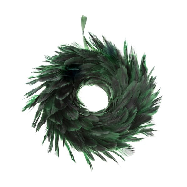 Zelený věnec z peří Dakls, ø 14 cm