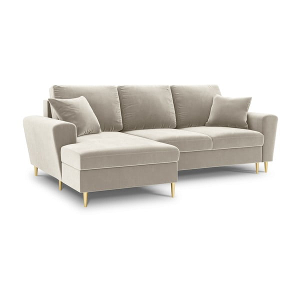 Beež sametist panipaigaga nurgadiivanvoodi (vasak nurk) Kyoto - Cosmopolitan Design-image-1