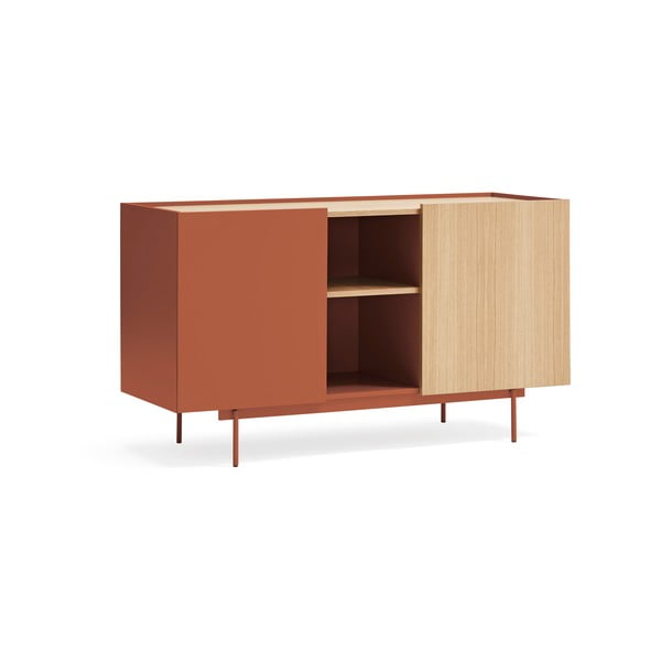 Tellise-puiduvärvi tammedekooriga madal kummut 130x78 cm Otto - Teulat-image-1