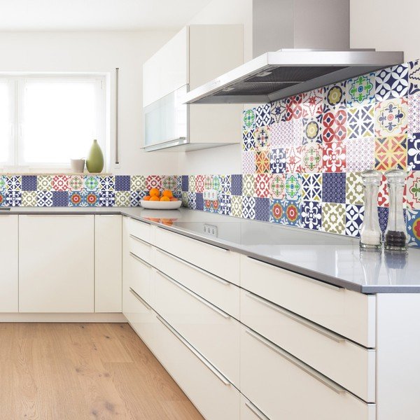 Sada 30 nástěnných samolepek Ambiance Wall Stickers Cement Tiles Azulejos Vinito, 15 x 15 cm-image-3