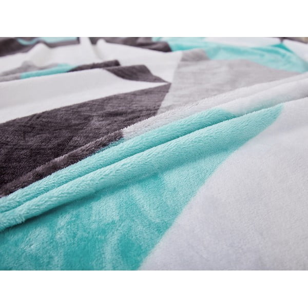 Hall-türkiissinine mikroplüüsist voodipesu üheinimesevoodile 140x200 cm Abstract - My House-image-3