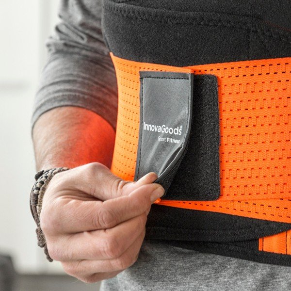 Oranžovo-černý sportovní pás na hubnutí a správné držení těla InnovaGoods, velikost M-image-3