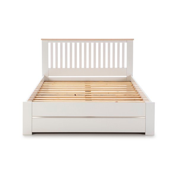 Valge kaheinimesevoodi 140x190 cm Leba - Marckeric-image-2