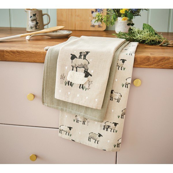 Köögirätikud komplektis 3 tükki 45x65 cm Highland Sheep - Cooksmart ®-image-1