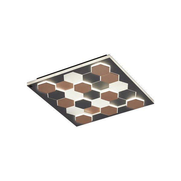 Must LED laevalgusti hääljuhtimise/mobiilirakenduse juhtimisega metallist varjuga 55x55 cm Cifavo - CINQUE-image-1