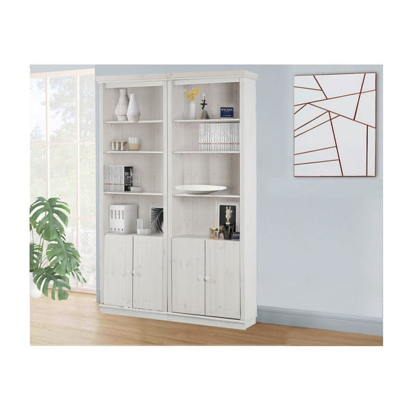 Valge männipuidust raamaturiiul 148x223 cm Anita - Støraa-image-1