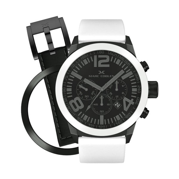 Unisex hodinky Marc Coblen s páskem a kroužkem navíc P44