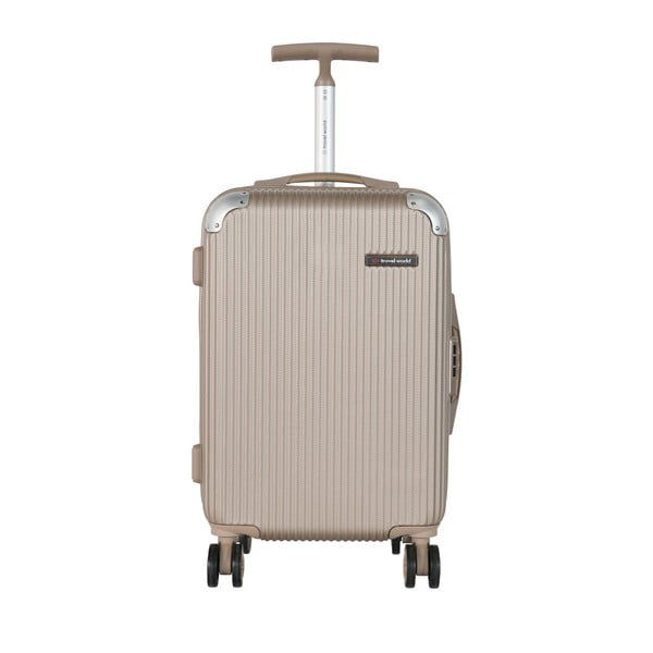 Béžové kabinové zavazadlo Travel World Luxury, 55 x 34 cm