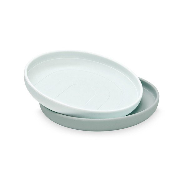 Sinised silikoonist laste taldrikud 2tk komplektis ø 18,5 cm Petroleum - Cam Cam Copenhagen
