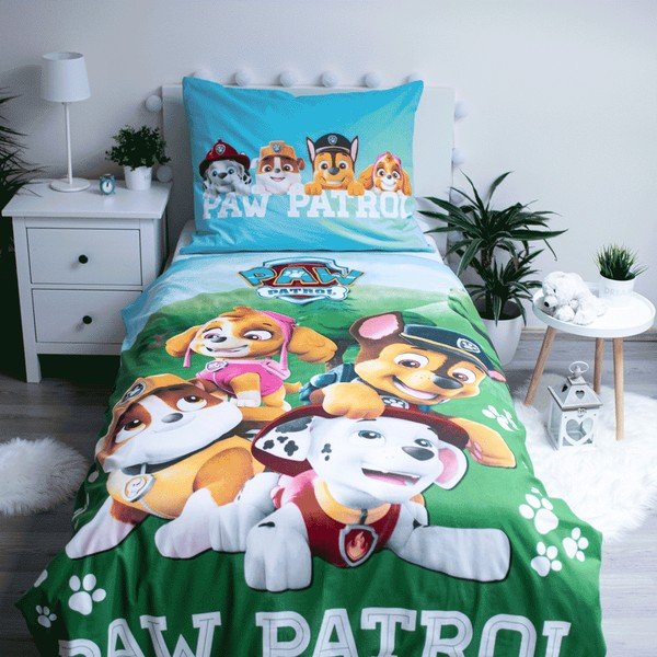 Puuvillane helendava efektiga laste voodipesu 140x200 cm Paw Patrol – Jerry Fabrics-image-1
