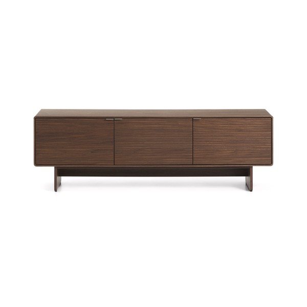Tumeda naturaalse pähklipuust dekooriga telekalaud 150x46x40 cm Norlen - Kave Home-image-3