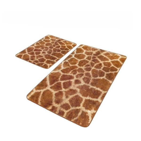 Pruunid sametist vannitoamatid 2tk komplektis 60x100 cm - Mila Home